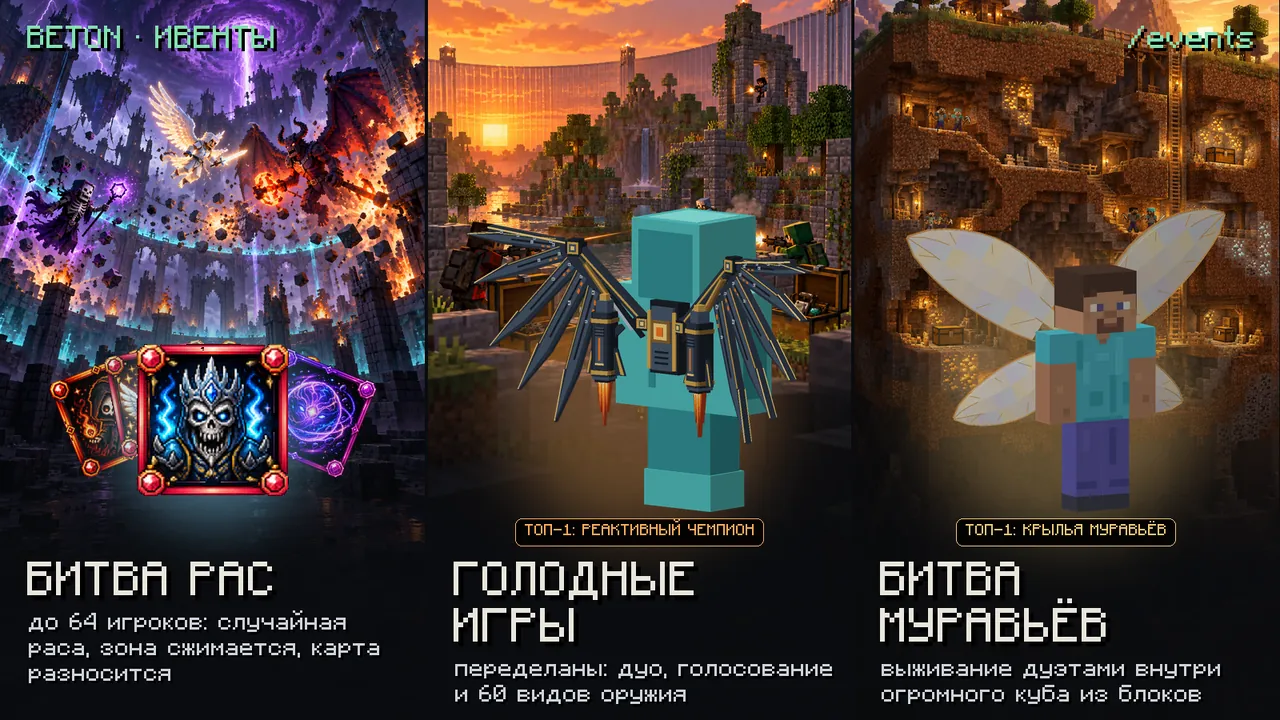 Ивенты на сервере БЕТОН